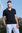Men's polo shirt in stretch cotton with shirt collar