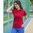 Woman's polo shirt with italian flag ribs