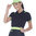 Unisex polo shirt with fluorescent inserts