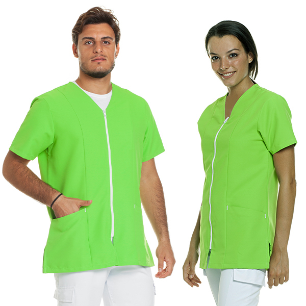 Unisex green apple zip tunic