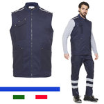 Work vest with reflective band