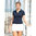 Women's polo shirt in stretch cotton with shirt collar