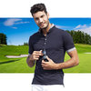 Men's polo shirt with mandarin collar and glasses holder ring