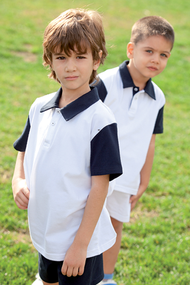 Bicolored kid's polo shirt School uniform