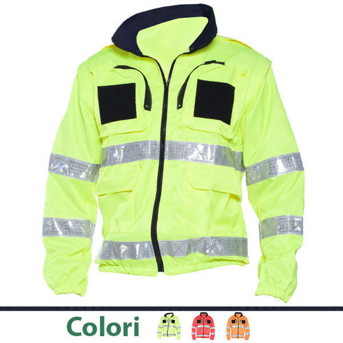 Unisex jacket with high visibility bands