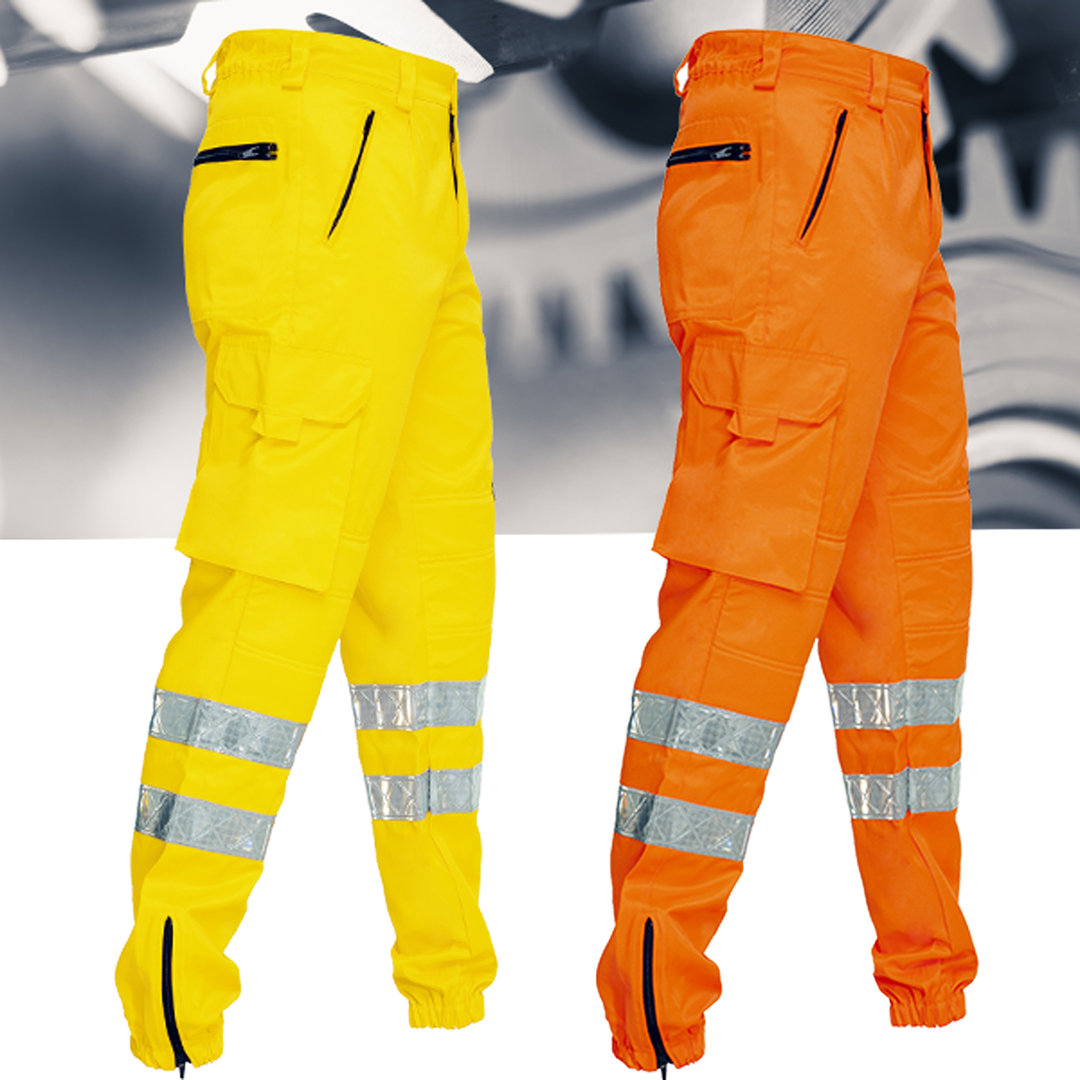 Pants with high visibility bands