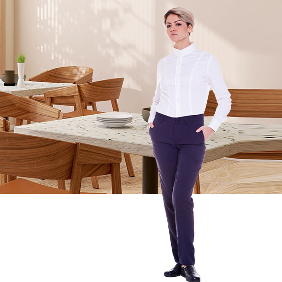 Non-iron trousers for waitress and bartenders