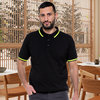 Unisex polo shirt with fluorescent inserts