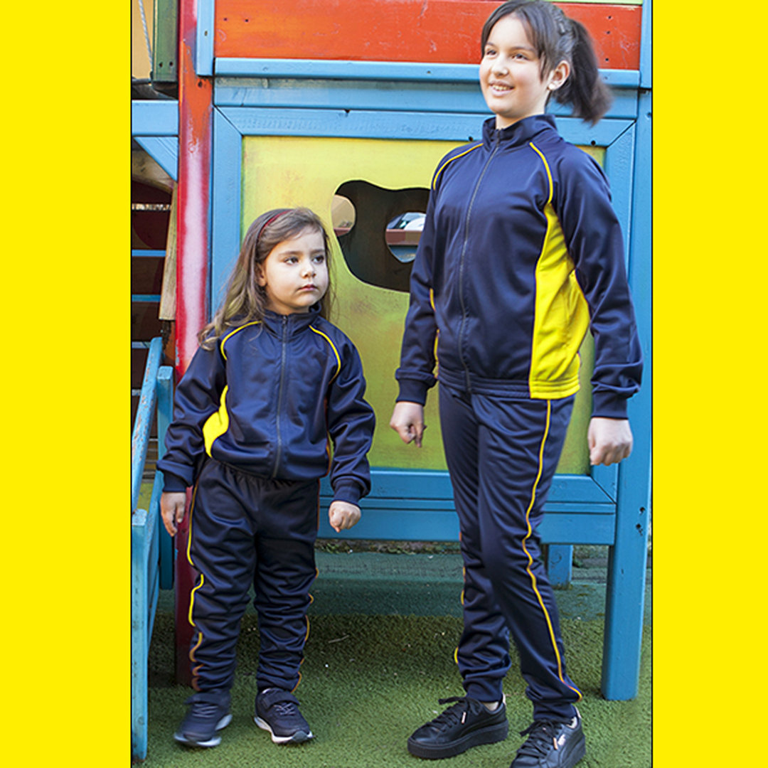 Kid's tracksuit pants with piping
