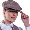 Flat cap with stain-resistant vintage hemp effect texture