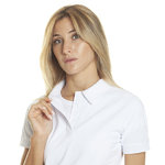 Women's polo shirt without buttons closed with Haccp velcro