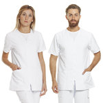 Unisex white zip tunic