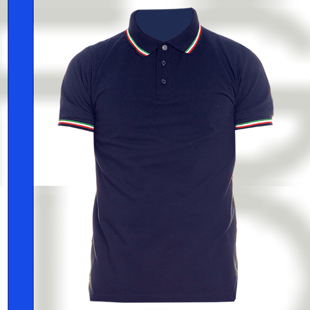 Men's polo shirt with tricolor