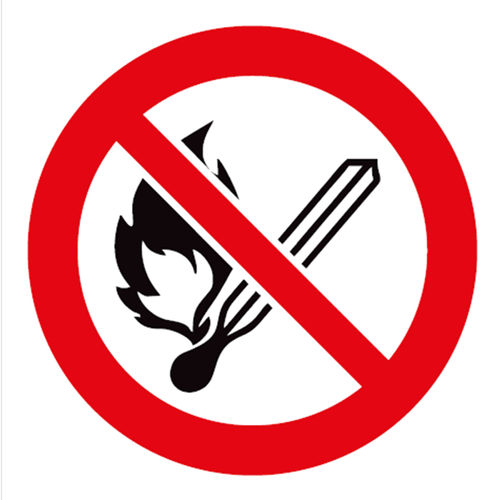 SIGNS PROHIBITING THE USE OF OPEN FLAMES
