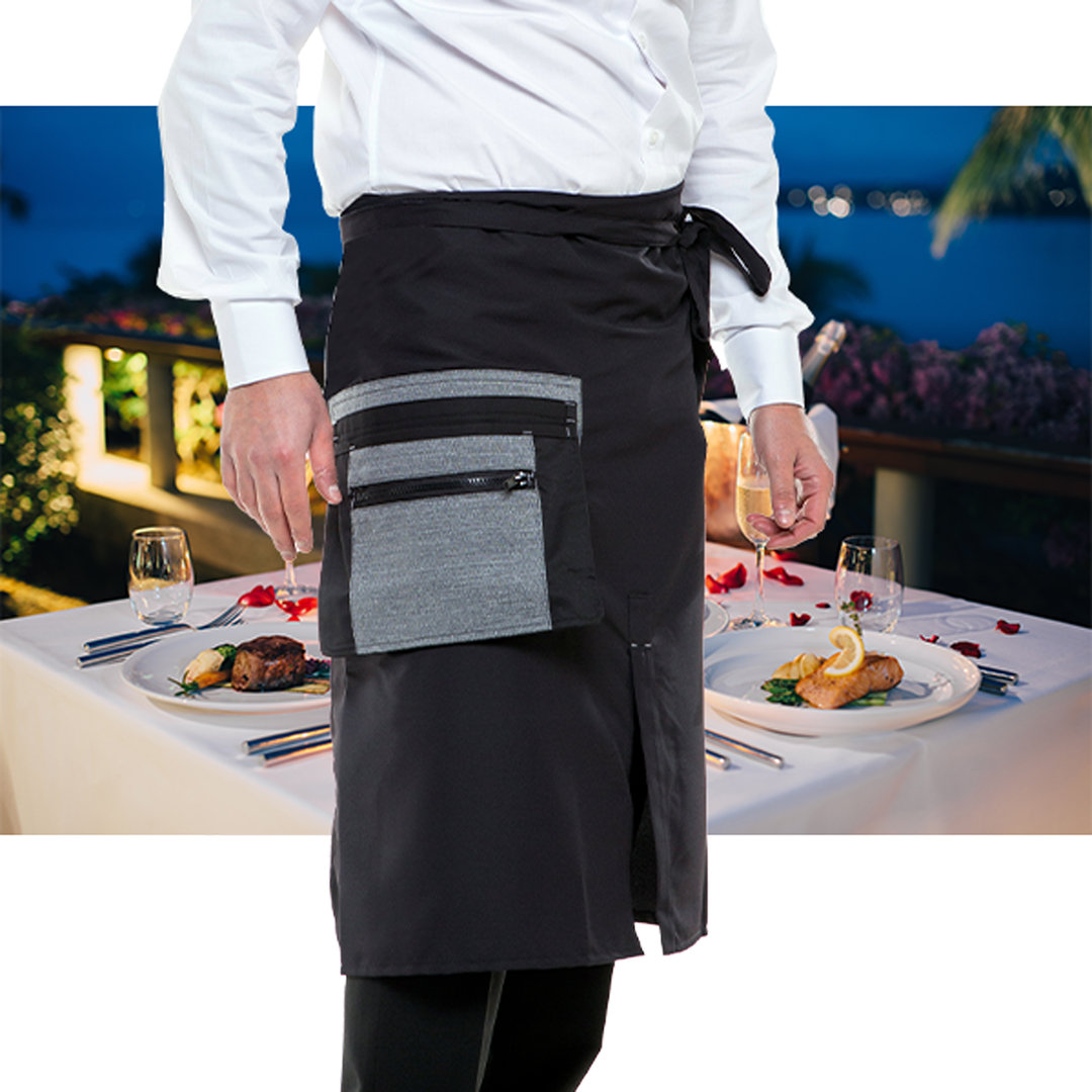 Aprons with pocket for PDA coins and banknotes