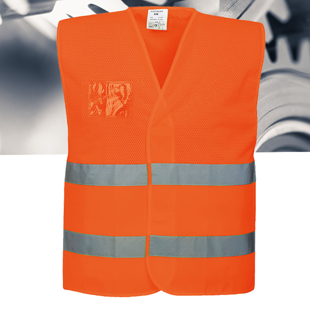 High visibility vest with mesh